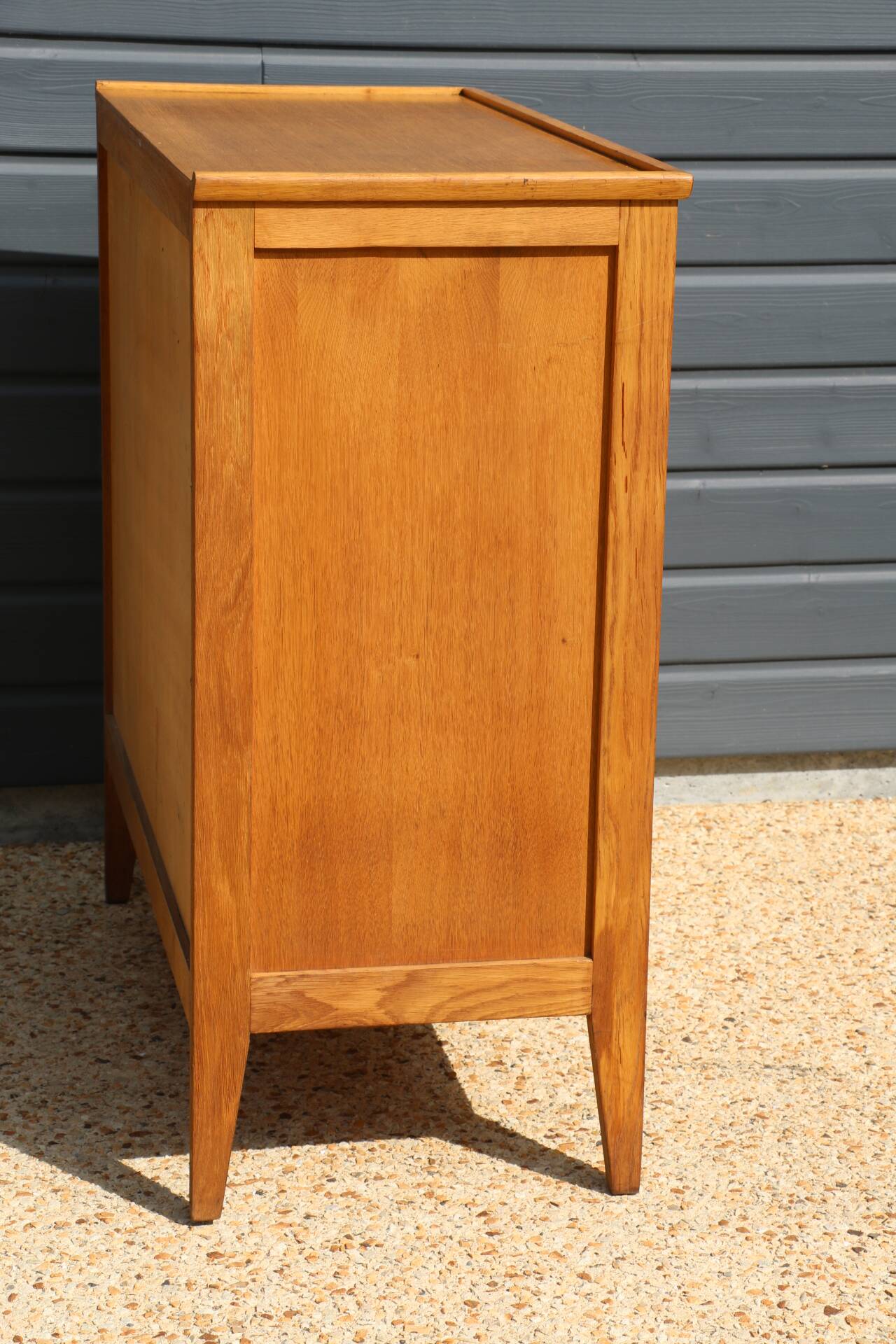 Chest of drawers with 4 drawers, light oak, 1960.