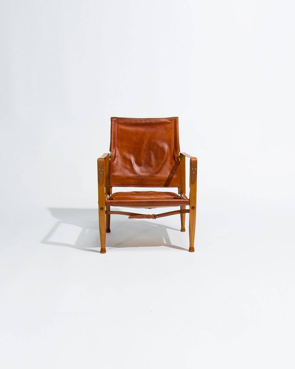 Kaare Klint Safari Chair in Oak and Leather by Rud Rasmussen