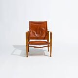 Kaare Klint Safari Chair in Oak and Leather by Rud Rasmussen