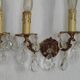 Pair of French Vintage Double Bronze Crystal Wall Lights with Acanthus Detail