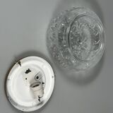 Lampe de plafond des années 1960/1970, montage encastré, verre, métal, design Space Age