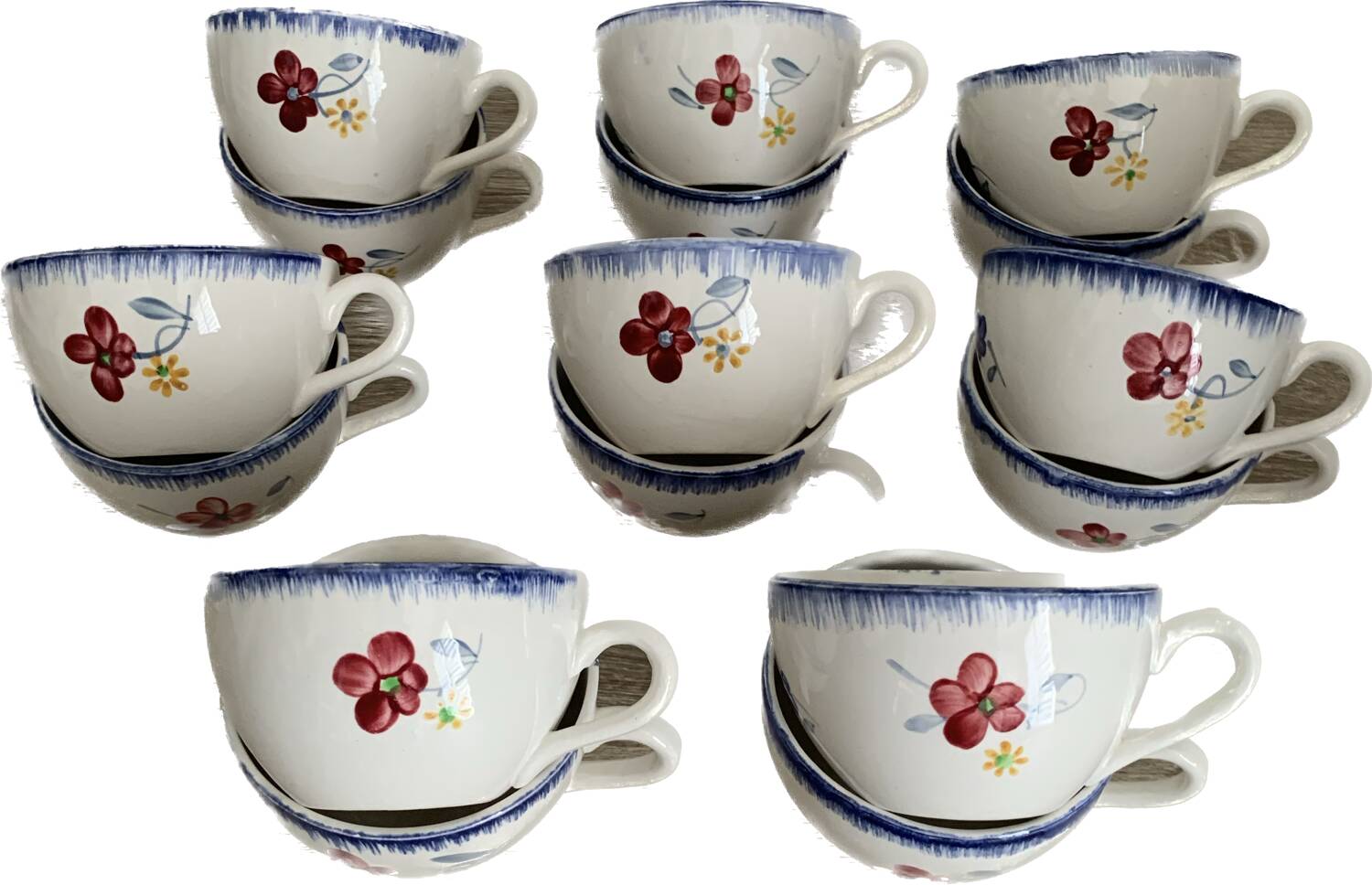 Lot 16 tasses à café Digoin Mary Lou