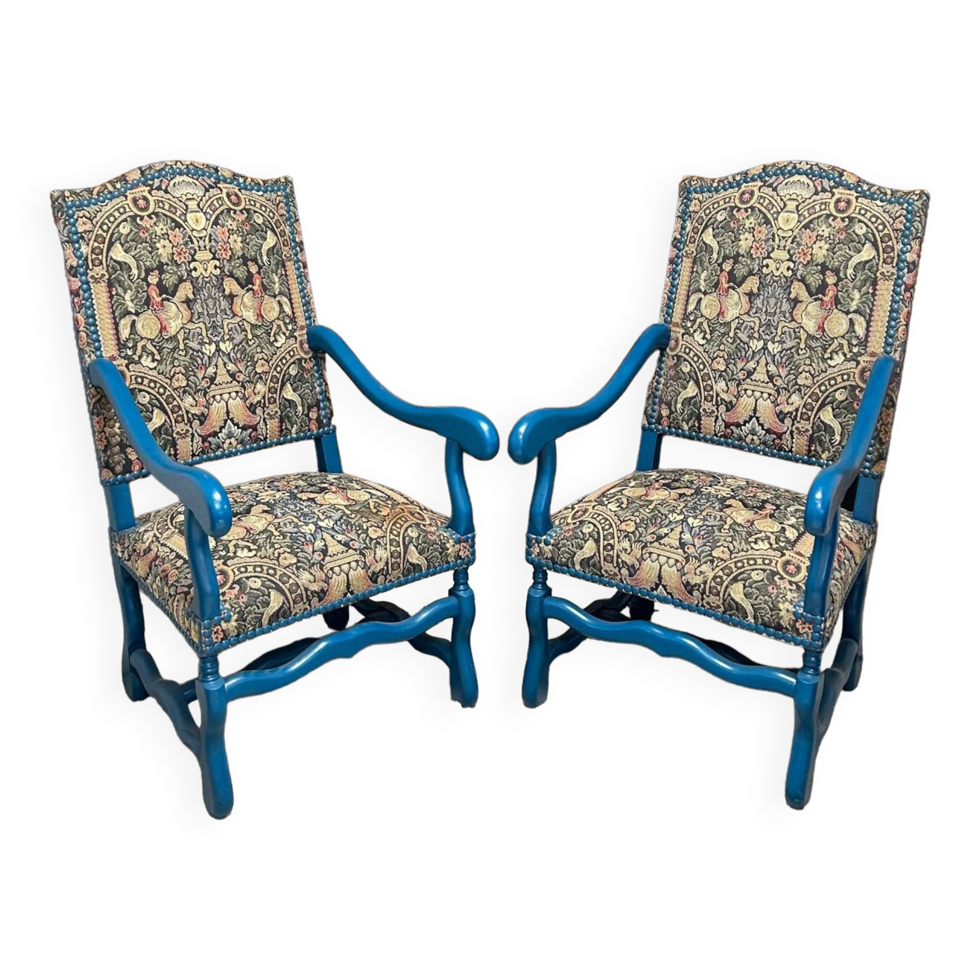 Revamped Louis XIII style armchair