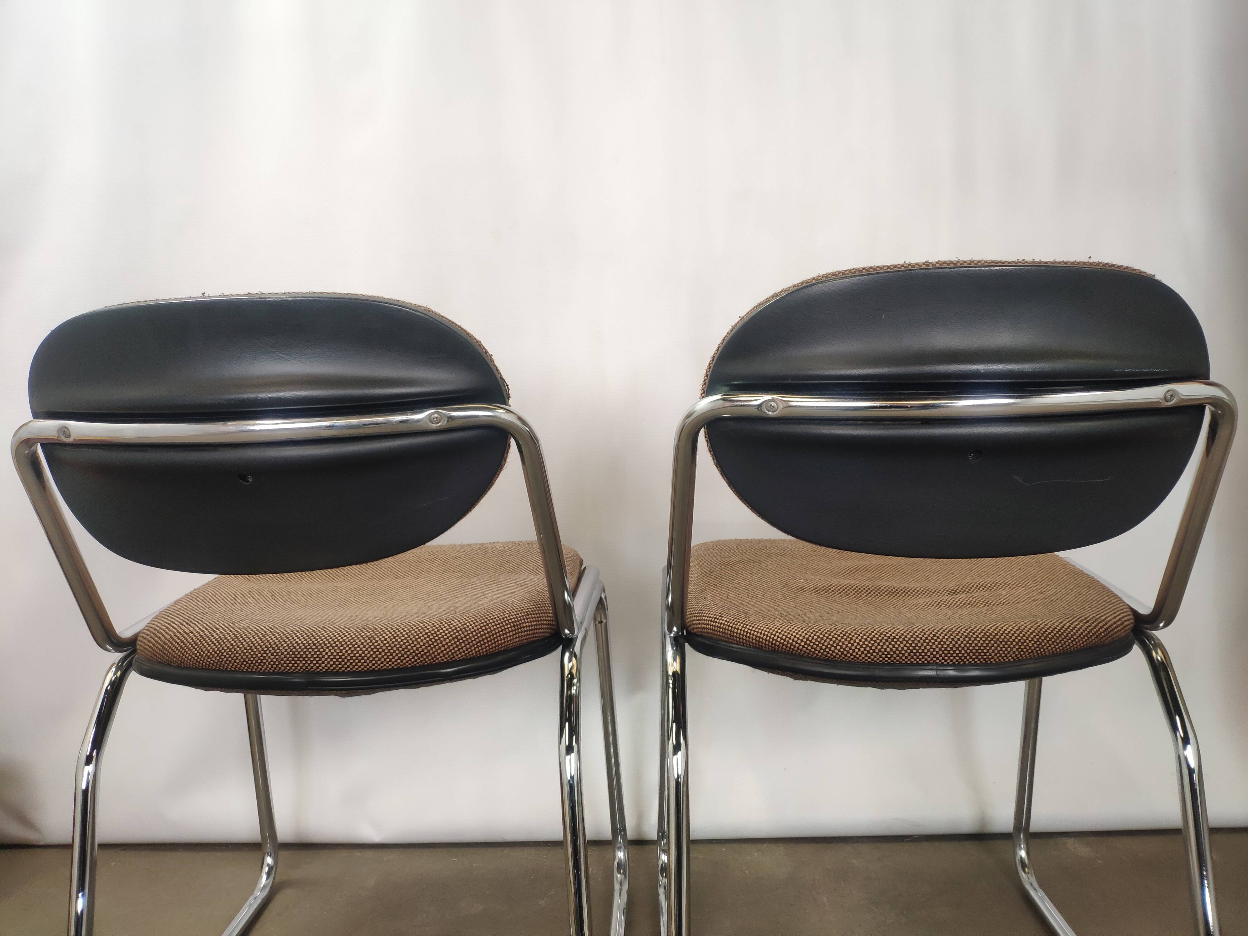 Vintage office chairs fabric and chrome