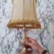 Lampe en laiton avec abat jour nacre vintage