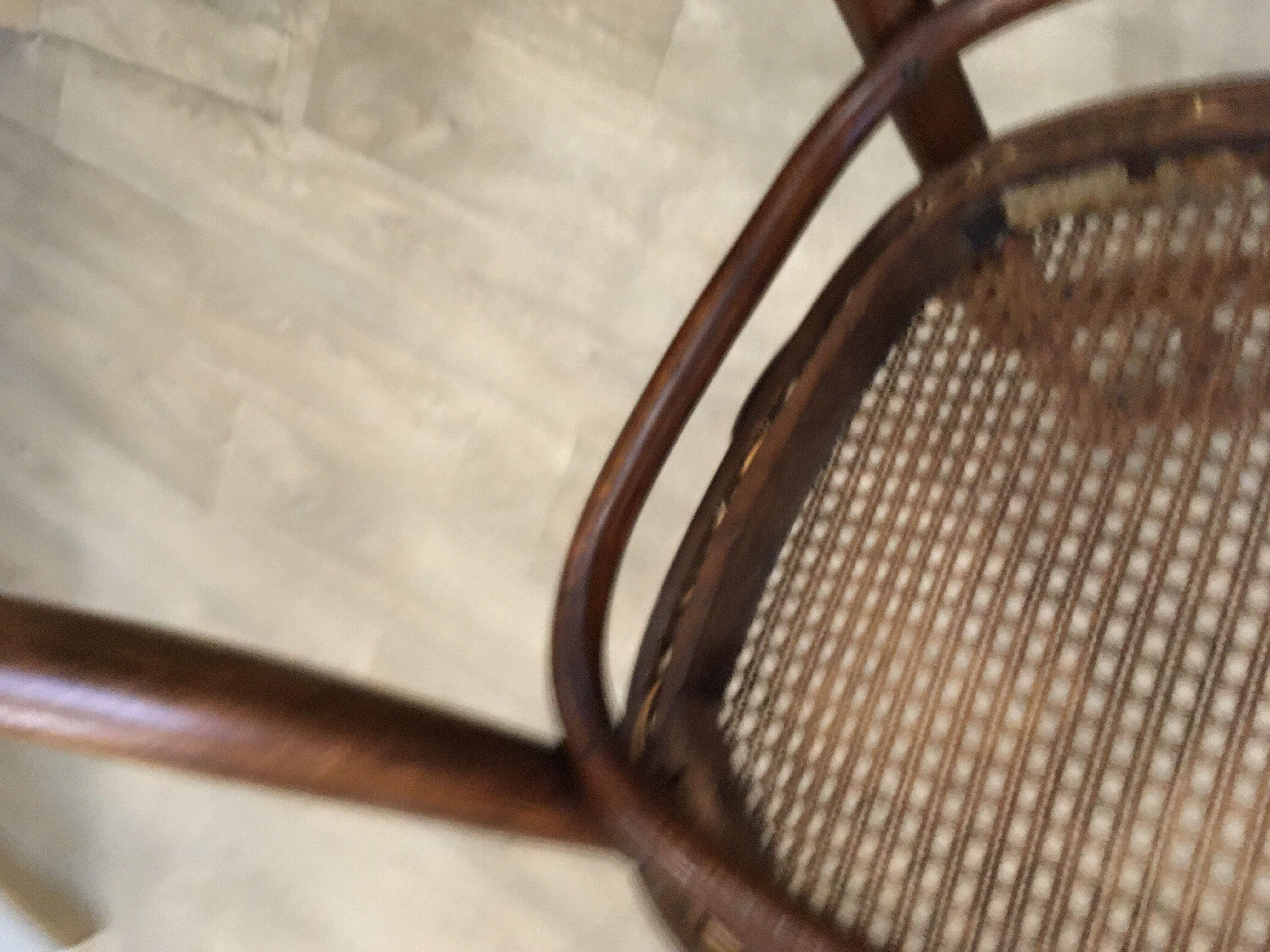 4 old wooden bistro chairs