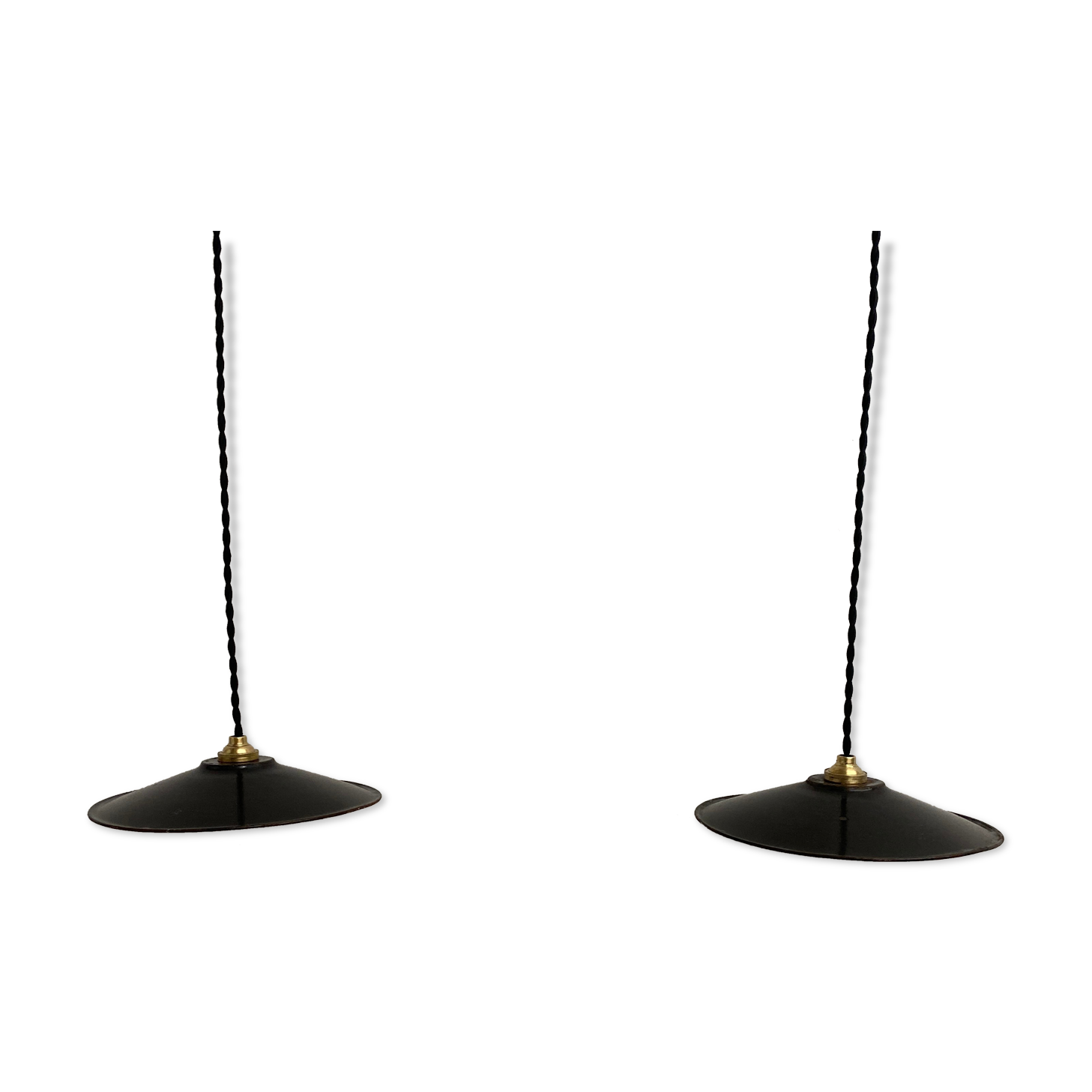 Lot 2 industrial hanging emaillee noires