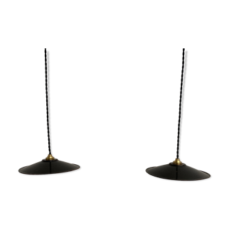 Lot 2 industrial hanging emaillee noires