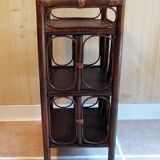 Rattan and wood shelf cabinet