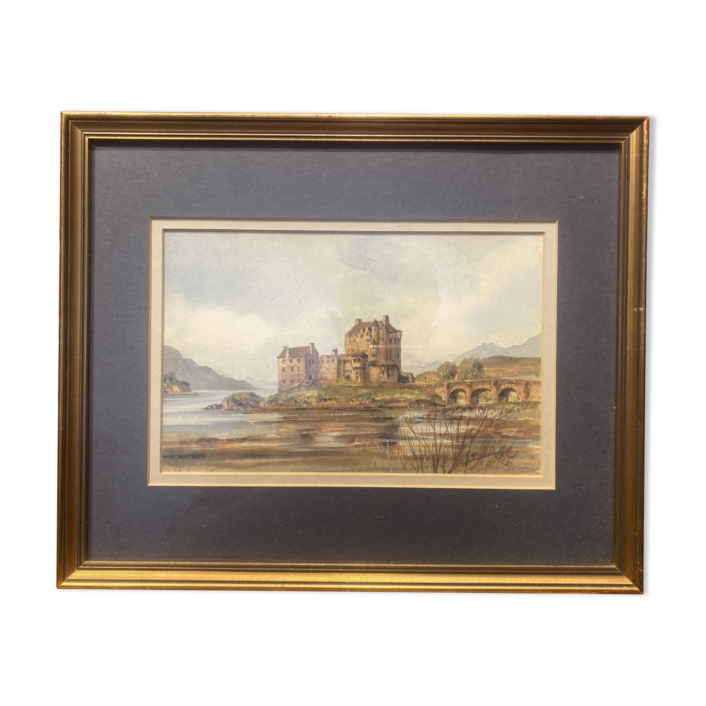 Painting on framed paper