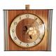 Vintage formica clock rectangular silent wall clock "Hermle gilded wood"