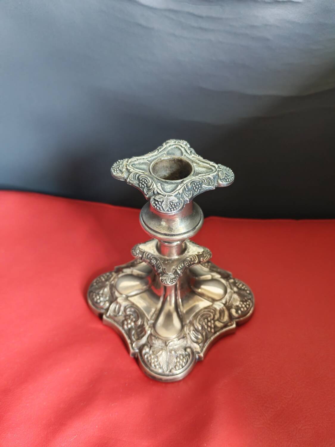 Silver candle holder