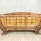 Large Antique Biedermeier Sofa in Green with Brass Details, 1860