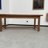Solid pine table with its extension, 1950s