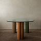 Vintage Saporiti Italia Dining Table – Enamel Column Base - 1980s