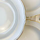 8 assiettes creuses porcelaine blanche doré cenpor limoges