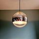 Space Age pendant light in clear glass and chrome, 70s