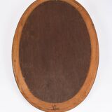 Large old oval wooden mirror