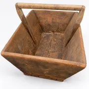 Old weathered wooden harvest basket – Folk art