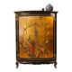 Vintage Chinese cabinet with gold leaf, flowers and peacock/ bohemian