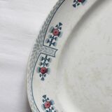 Plat ovale en terre de fer polychrome Creil & Montereau modèle "Tolède"