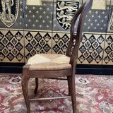 Set of 6 Louis Philippe style straw chairs
