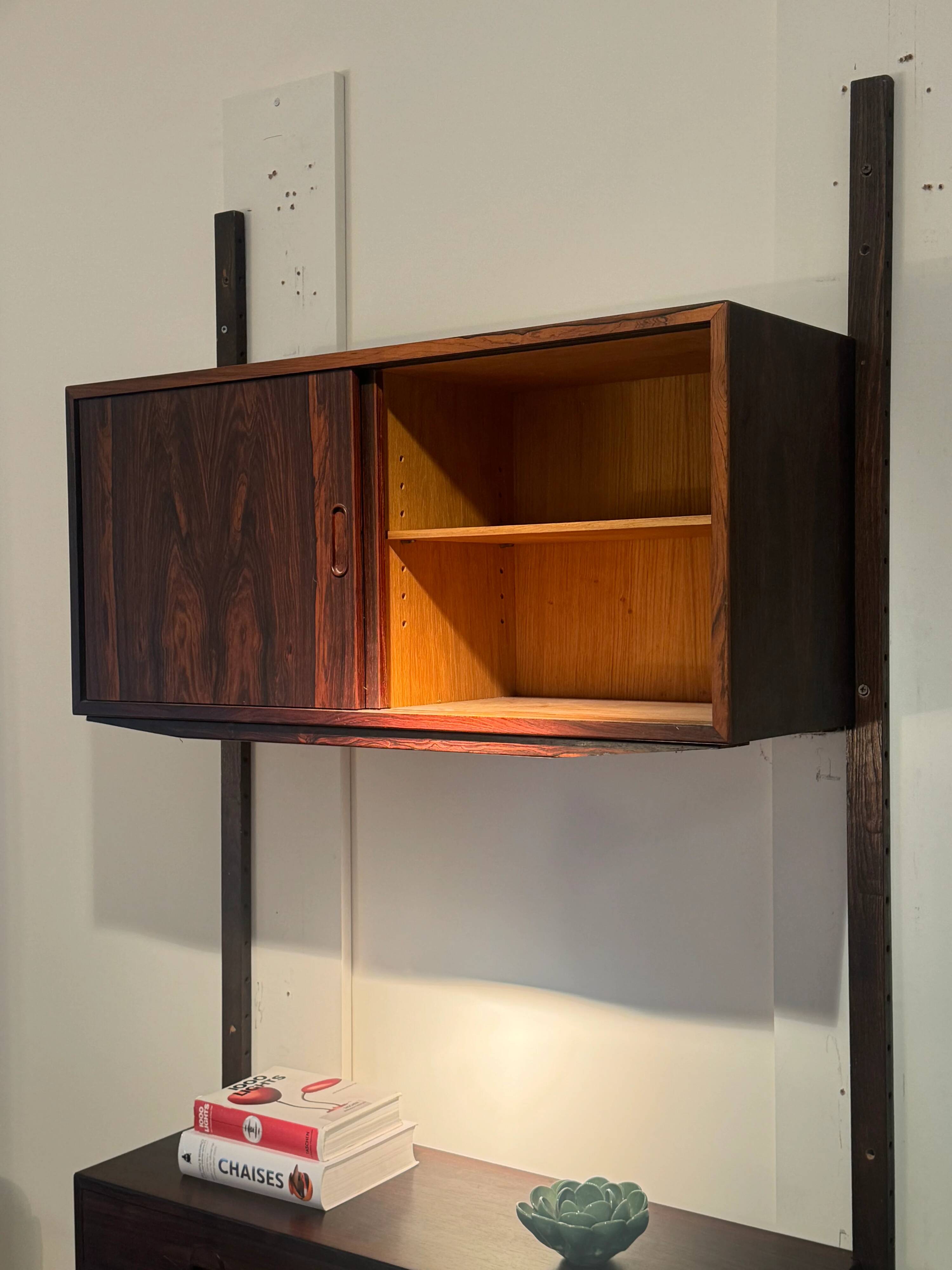 Vintage Scandinavian suspended bookshelf in rosewood (1 linear metre)