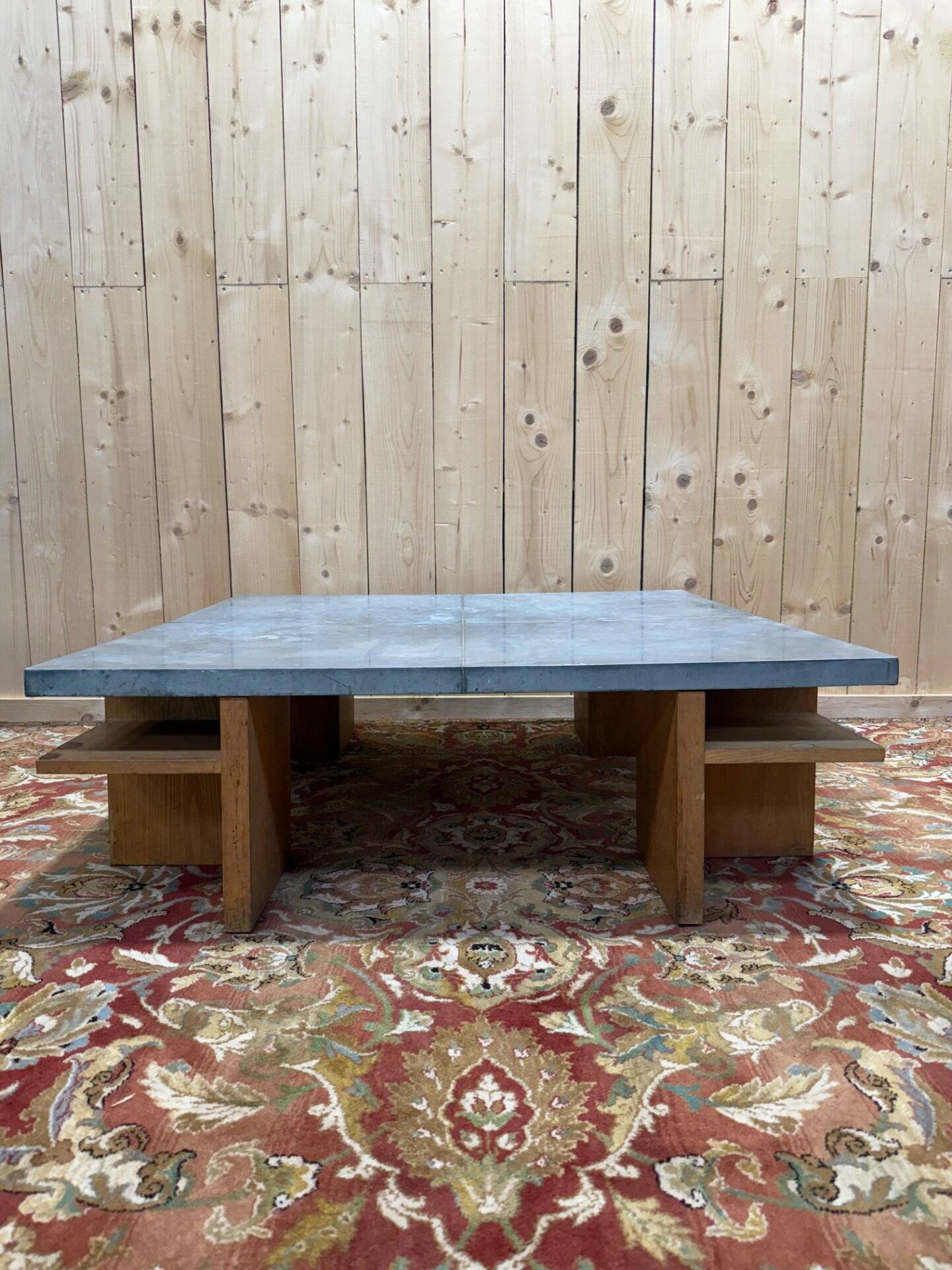 Table basse en frêne et zinc "The Conran Shop Paris"