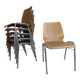 Set of 6 Vintage Bentwood Stacking Chairs Chrome Frame Mid Century