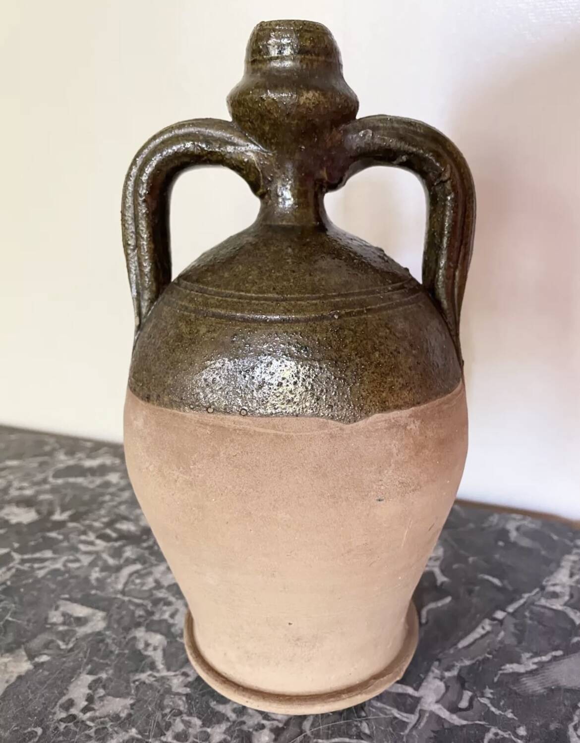 Varnished terracotta oil jar