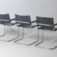 Set of Bauhaus "MG5" leather chairs by Matteo Grassi, Italy, 1980s