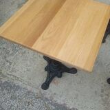 Set of 5 solid oak bistro gueridon tables 60/60 cm