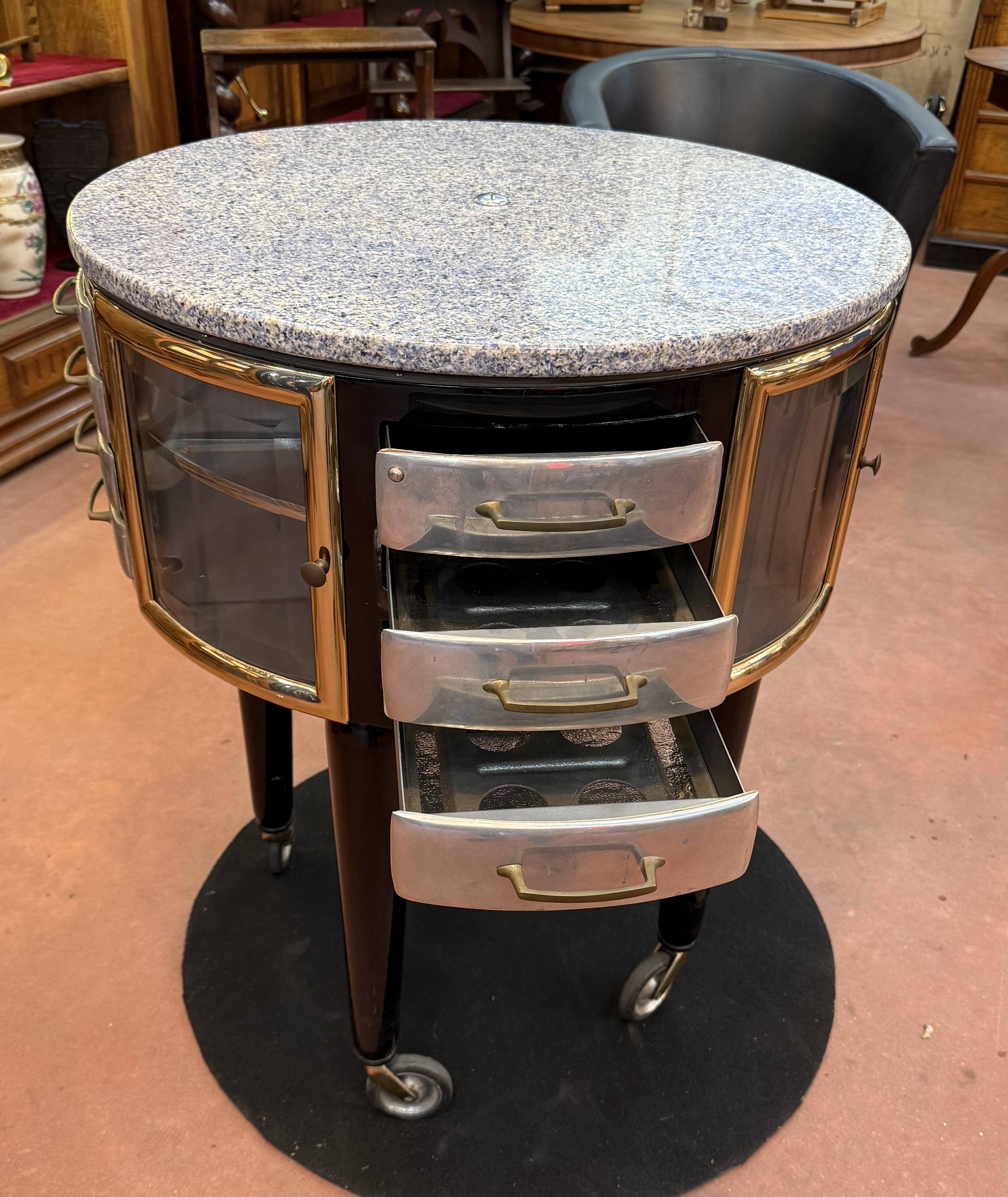 Gyrator dentist's cabinet