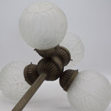 Suspension quatre globes art déco 1930