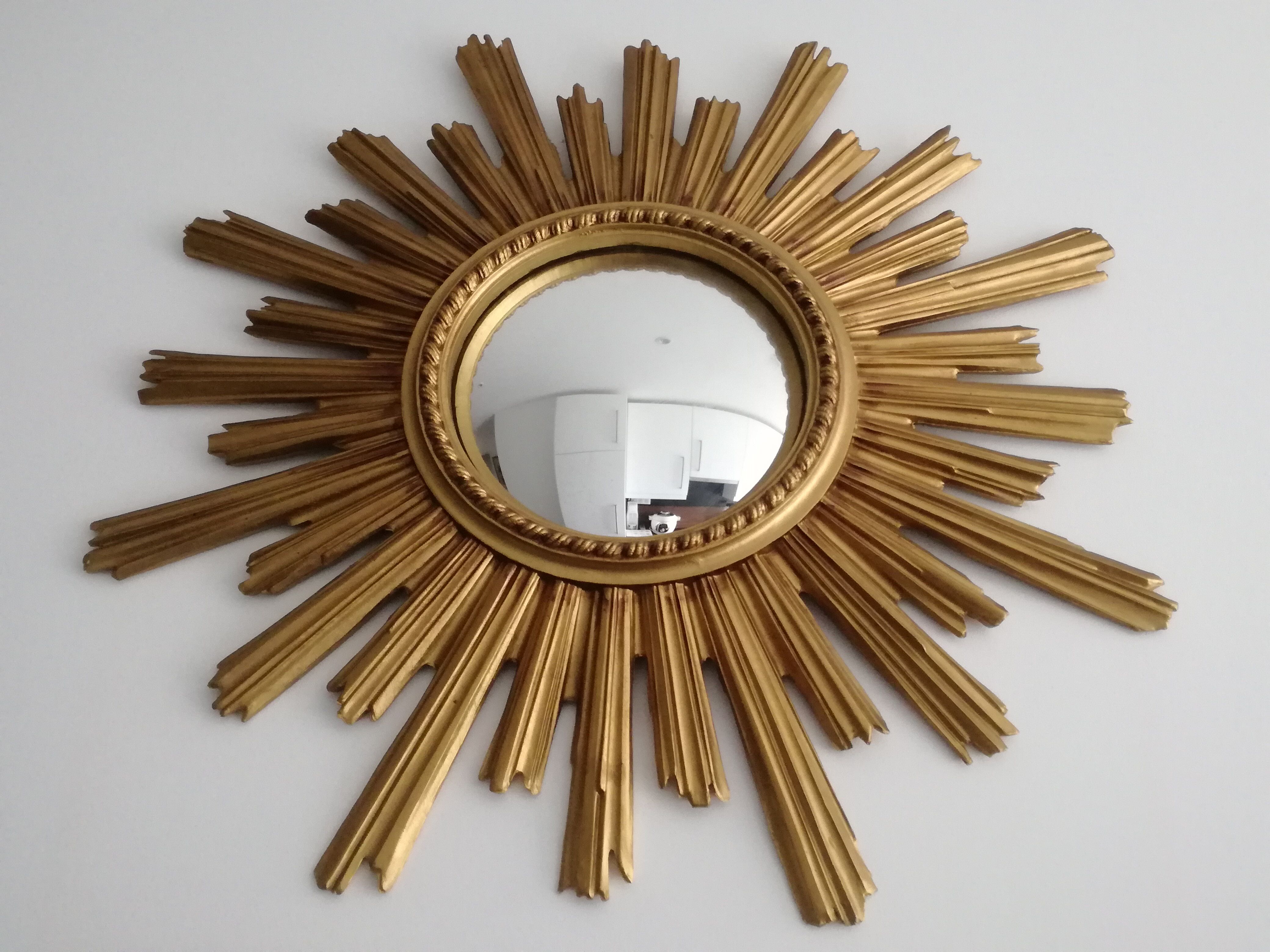 Golden sun mirror, 1960s, 60cm