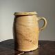 Large matte stoneware oval pot with beige handle H21 D12
