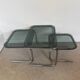 Trio de tables gigognes chrome et verre fumé vintage