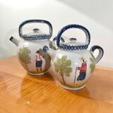 2 old ceramic chevrettes from Charolles
