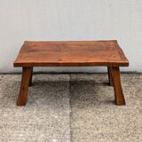 Brutalist solid wood coffee table, vintage