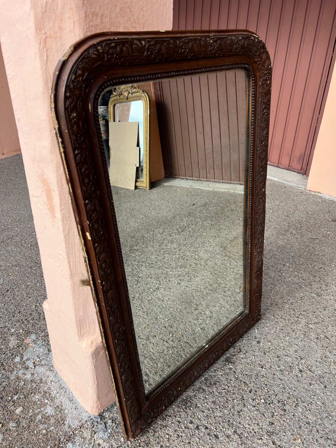 Large brown Louis mirror