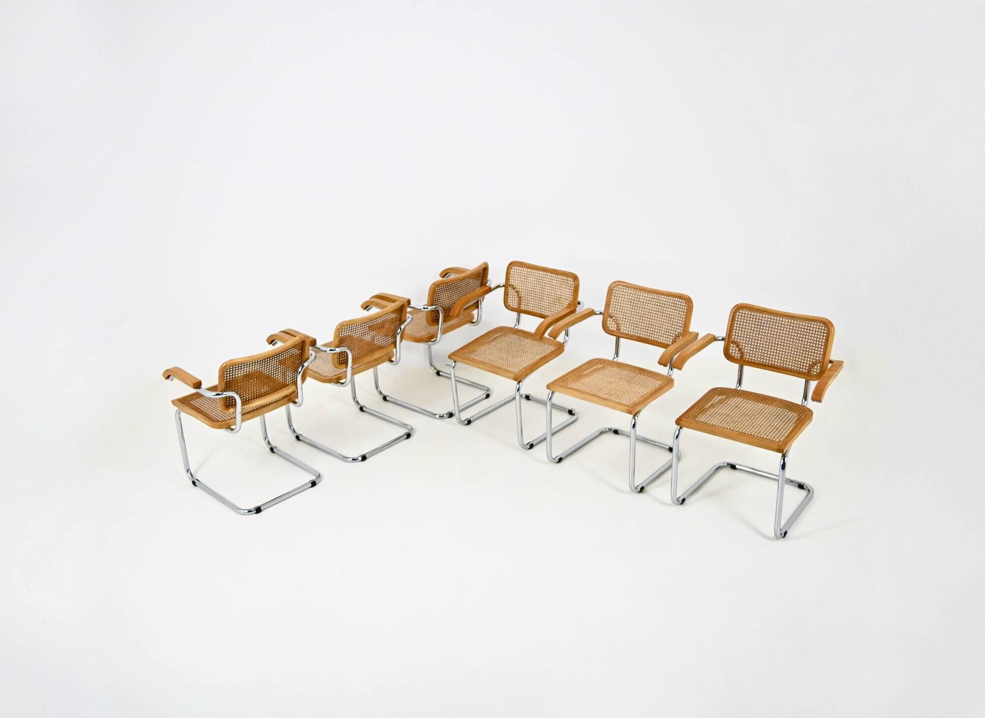 Set of 6 dining chairs Style B32 by Marcel Breuer