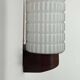 Vintage modernist teak and opaline wall lamp, Netherlands 1960s