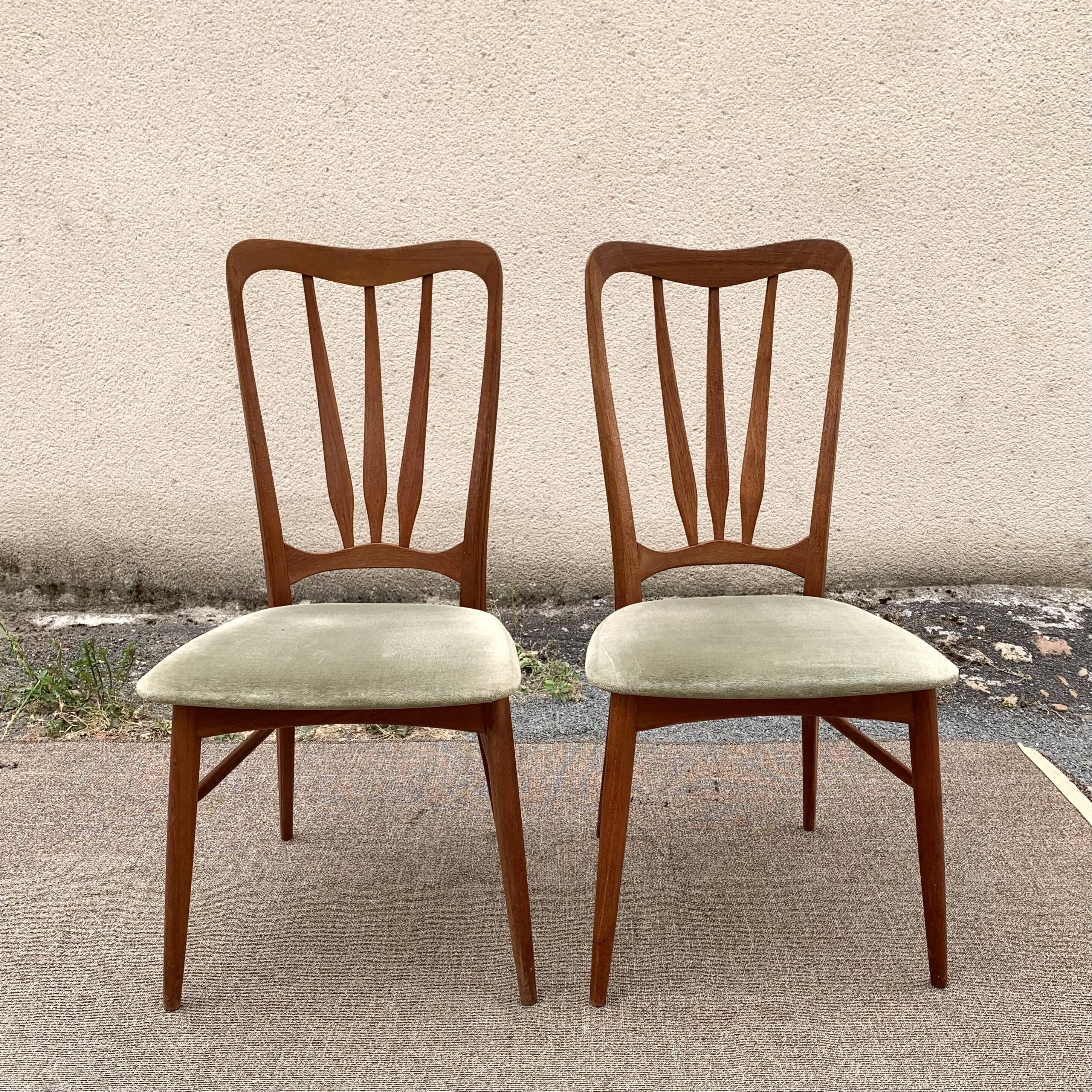 Pair of Ingrid Niels Koefoed teak chairs, Denmark 1960