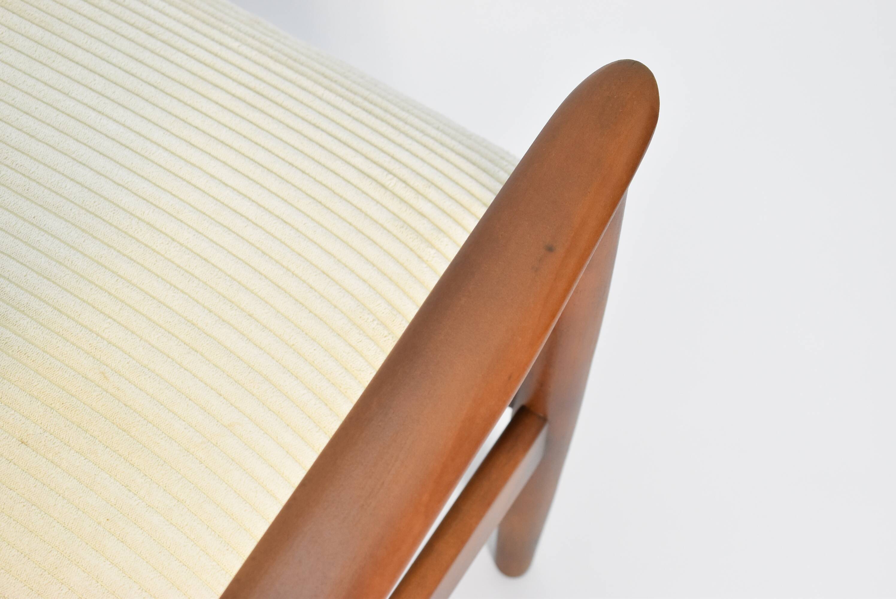 Fully restored vintage armchair by E.Homa, 1960s, beige cord