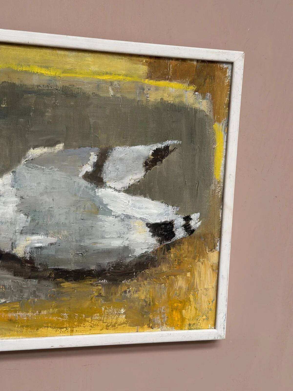 Original Swedish Oil on Canvas – “Seagull” by Ingeborg Stragnell – Signed