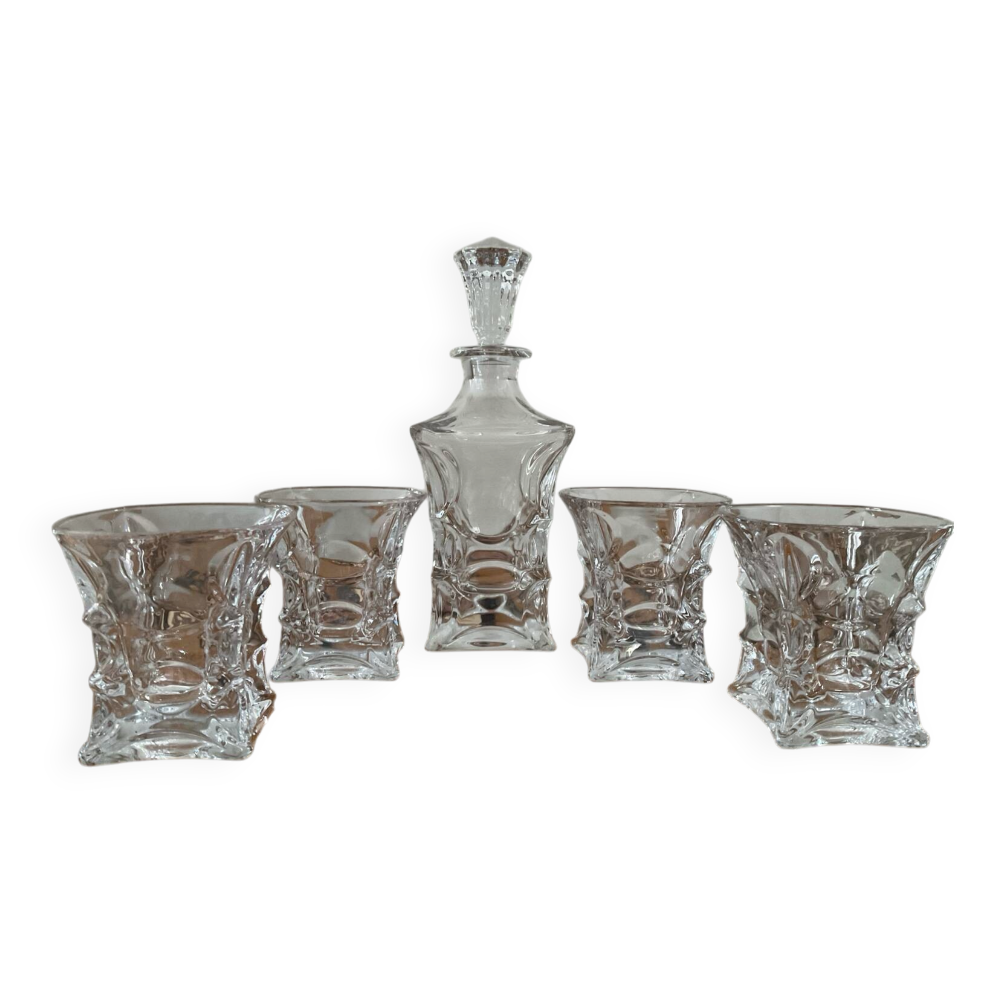 Vintage Bohemian crystal whisky set
