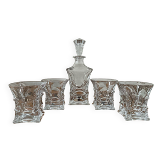 Vintage Bohemian crystal whisky set