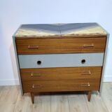 Vintage, bohemian, Scandinavian chest of drawers