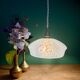 Vintage white Clichy glass lampshade pendant light