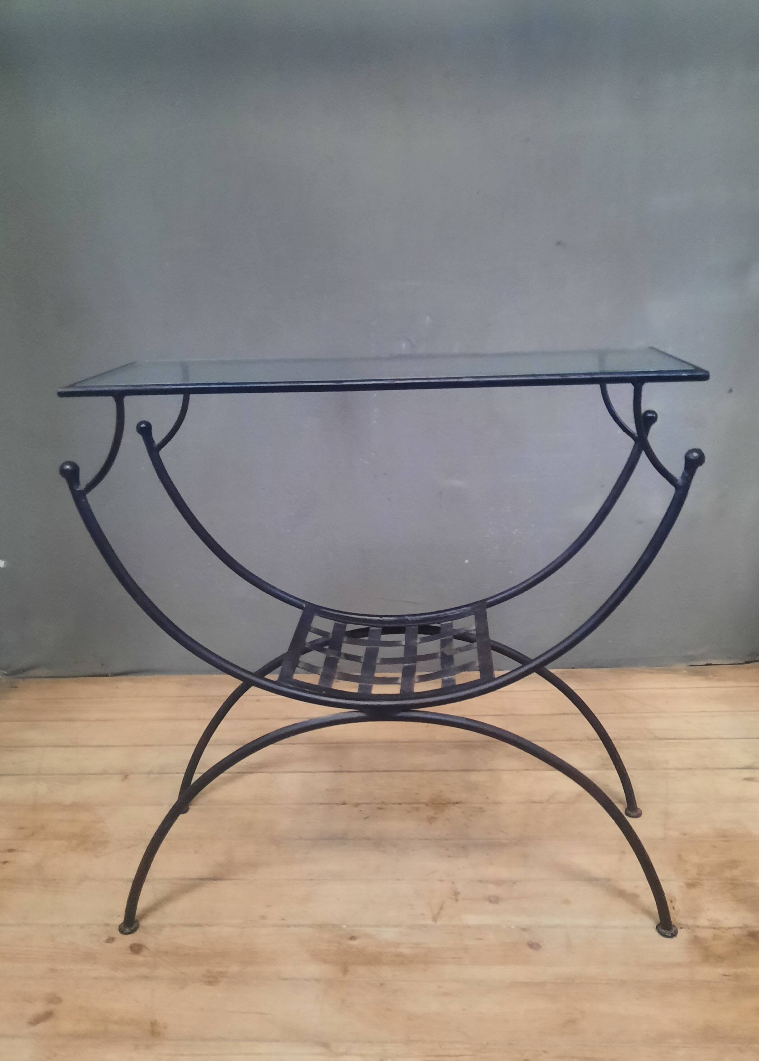 Metal and glass console